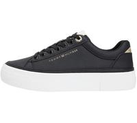 Tommy Hilfiger Femme Th Platform Sneaker Tumbled LTR Fw0fw09018 Bas, Black (Black/Ancient White), 39 EU