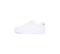 Tommy Hilfiger Femme Th Platform Sneaker Tumbled LTR Fw0Fw09018 Bas, White (White), 40 EU