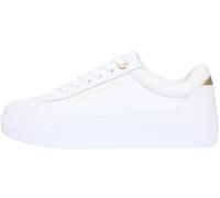 Tommy Hilfiger Femme Th Platform Sneaker Tumbled LTR Fw0Fw09018 Tige Basse, White (White), 40 EU