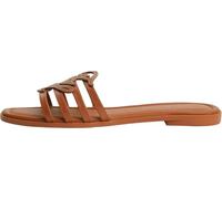 Tommy Hilfiger Femme Th Script Flat Mule LTH Fw0fw09368 Sandales Plates, Brown (Warm Bronze), 40 EU