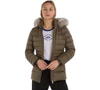 Tommy Hilfiger Femme Veste en Duvet Down Jacket With Fur Hiver, Vert (Army Green), XL