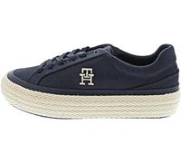 Tommy Hilfiger Femme Vulc Sneaker Linnenfw0Fw07673 Bas, Blue (Space Blue), 38.5 EU