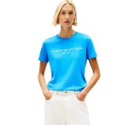 Tommy Hilfiger Femmes REG Corp Logo C-NK SS WW0WW40276 Autres Hauts, Bleu (Bleu Fascinant), L, Bleu (Bleu Fascinant), L
