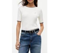 Tommy Hilfiger Fine Cable Boat Neck Top Ivory Petal Taille: S | Pulls Outlet | Femme | Blanche