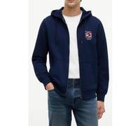 Tommy Hilfiger Flag Embroidery French Terry Zip-thru Hoody Carbon Navy Taille: M | Sweatshirts à capuche Outlet | Homme | Bleu