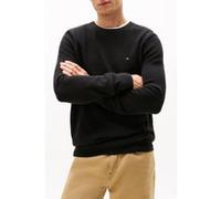Tommy Hilfiger Flag Embroidery Textured Crew Neck Jumper Black Taille: S | Pulls Outlet | Homme | Le Noir