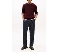 Tommy Hilfiger Flag Embroidery Textured Crew Neck Jumper Deep Burgundy Taille: M | Pulls Outlet | Homme | Marron