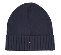 Tommy Hilfiger Bonnet Homme Flag Cotton Beanie avec Cachemire, Bleu (Space Blue), Taille Unique