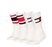 Tommy Hilfiger Flag & Sport Stripe Classic Sock, Blanc, 27-30 (Lot de 4) Mixte Enfant