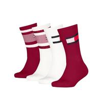 Tommy Hilfiger Flag & Sport Stripe Classic Sock, Rose, 39-42 (Lot de 4) Mixte Enfant