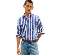Tommy Hilfiger Flex Poplin Bold Stripe Shirt Mw0mw41715 Chemise L/S Homme (Lot de 1)