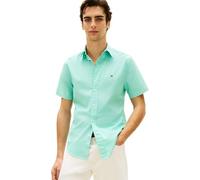 Tommy Hilfiger Flex Poplin Solid S/S Shirt Mw0mw42630 Chemise, Blue (Arctic Aqua), L Homme