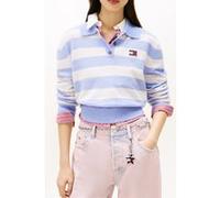 Tommy Hilfiger Fluffy Polo Sweater Periwinkle Dust/multi Stripe Taille: M | Polos Outlet | Femme | Bleu