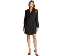 Tommy Hilfiger Fluid Vis Ls Wrap Short Dress Ww0Ww45006 Robe Portefeuille, Black (Black), 38 Women's