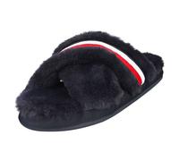 Tommy Hilfiger Furry Home Femme Chaussures Pantoufle Marine Rouge Blanc