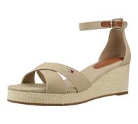 Tommy Hilfiger Espadrilles compensées Femme Flag Criss-Cros Mid à bride cheville Beige 40