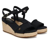 Tommy Hilfiger FW0FW09470 BDS Espadrilles Sandales Zeppa à Franges Noir