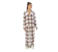 Tommy Hilfiger Gift PJ Set, Slipper, coffret cadeau femme, pyjama et pantoufles, flanelle, L, Blanc, L