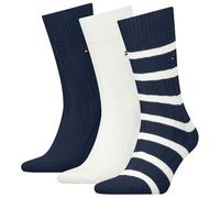 Tommy Hilfiger Giftbox Bootsock Classic Sock, Bleu Marine, 39-42 (Lot de 3) Hommes