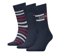 Tommy Hilfiger Giftbox Tommy Stripe Classic Sock, Bleu Marine, 43-46 (Lot de 3) Hommes