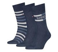 Tommy Hilfiger Giftbox Tommy Stripe Classic Sock, Denim, 43-46 (Lot de 3) Hommes