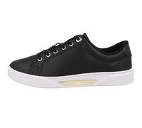 Tommy Hilfiger Femmes Cour d'or HW Baskets Cupsole, Noir/Or, 38 EU