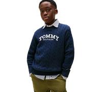 Tommy Hilfiger Graphic Cable CN Sweater KB0KB10347 Pull Garçon Bleu (Dark Night Navy), 16 Ans, Bleu Marine foncé, 16 Ans