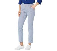 Tommy Hilfiger Hampton Pantalon Chino rayé caleçon, Bleu/Blanc, 32 Femme