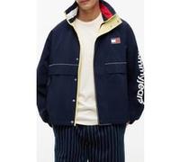 Tommy Jeans Veste mi-saison 'Oversized Regatta' bleu foncé / rouge cerise / blanc, Taille L