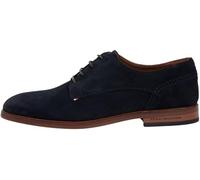 Tommy Hilfiger Hilfiger Chaussures habillées en Daim pour Homme FM0FM05776 Derby, Bleu (Desert Sky), Pointure 42
