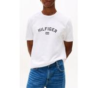 Tommy Hilfiger Hilfiger Flock Tee Regular Fit T-shirt White Taille: S | T-shirts avec imprimés Outlet | Homme | Blanche