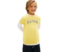 Tommy Hilfiger Hilfiger Varsity T-Shirt KB0KB10420 pour garçon, Jaune (Jaune Dahlia), 12 Ans