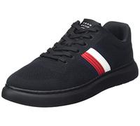 Tommy Hilfiger Homme Baskets Cuvette Lightweight Knit Stripes Chaussures, Noir (Black), 40 EU
