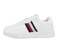 Tommy Hilfiger Homme Baskets Cuvette Supercup Leather Stripes Chaussures, Blanc (White), 45 EU