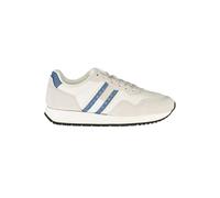 Tommy Hilfiger, Homme, Chaussures, Blanc, Taille: 44 EU Baskets Homme en Cuir Blanc Chaussures de Sport
