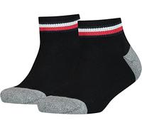 Tommy Hilfiger Quarter Chaussettes, Noir, 39/42 (Lot de 2) Enfant Unisexe