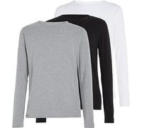 Tommy Hilfiger Homme Lot de 3 T-Shirts Manches Longues Basic, Multicolore (Black/White/Grey Heather), L