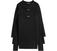 Tommy Hilfiger Homme Lot de 3 T-Shirts Manches Longues Basic, Noir (Black/Black/Black), L