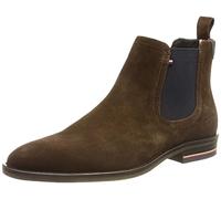 Tommy Hilfiger Homme Signature Hilfiger Suede Chelsea Botte Tendance, Marron, 45 EU