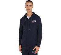 Tommy Hilfiger Homme Sweat À Capuche Fermeture Éclair Zip, Bleu (Desert Sky), XL