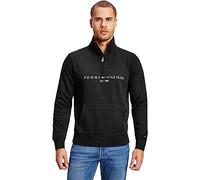 Tommy Hilfiger Homme Sweat avec Fermeture Éclair Zippé Mockneck Demi-Fermeture Éclair, Noir (Black), M