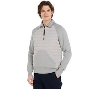 Tommy Hilfiger Homme Sweat Fermeture Éclair Zip Demi-Zip, Gris (Light Grey Heather), M