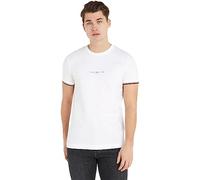 Tommy Hilfiger Homme T-Shirt Manches Courtes Tipped Tee Col Ras-du-Cou, Blanc (White), M
