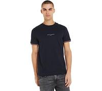 Tommy Hilfiger T-Shirt Homme Tipped Tee – Manches courtes, Col ras-du-cou – Bleu (Desert Sky) L
