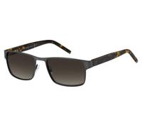 Tommy Hilfiger Homme TH 1974/S SVK/HA Lunettes de soleil Acier Gris sombre Marron Carré Ombré