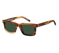 Tommy Hilfiger Homme TH 85/S EX4/QT Lunettes de soleil Acétate Marron Vert Carré Normale