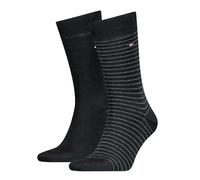 Tommy Hilfiger Homme Tommy Hilfiger Small Stripe Men's Socks (2 Pack) chaussettes Not Applicable, Noir, 39/42