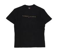 Tommy Hilfiger, Homme, Tops, Noir, Taille: M Gold Linear Logo Tee