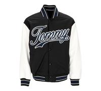 Tommy Hilfiger, Homme, Vestes, Noir, Taille: XL Veste Letterman Noir Bloc Couleur