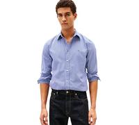 Tommy Hilfiger Hommes Flex Popeline Big Vichy RF Shirt MW0MW41713 L/S Chemise, Bleu, S, Bleu (Bleu compensé/Carreaux), S